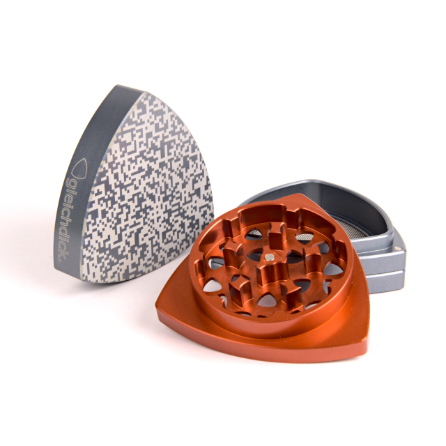 4-part-Grinder, Steelblue/Red - Bit