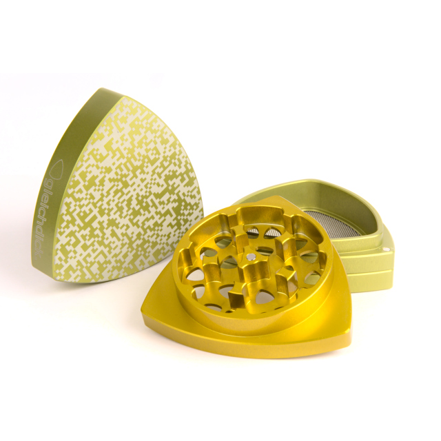 3-part-Grinder, Limegreen/Gold - Bit