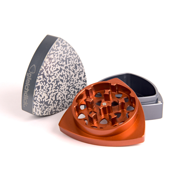 3-part-Grinder, Steelblue/Red - Bit