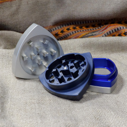 4-part-Grinder, Silvergrey/Steelblue/Blue/Silvergrey