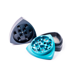 4-part-Grinder, Steelblue / Turquoise