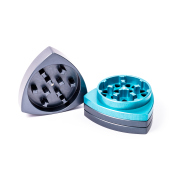 4-part-Grinder, Steelblue / Turquoise